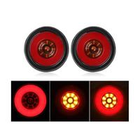 Rear Tail Lamp 4 Inch Round LED Tail Brake Light Red Yellow Turn Signal Lamp Trailer Stop Reverse For Car Truck Lorry Tractor 12/24V light cover(2piece Rubber Yellow)