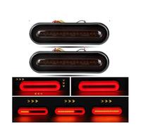 Rear Tail Lamp Car Truck Trailer Led Light Stop Tail Lamp Red Sequential Flowing Turn Signals Brake Lights DRL 3 In 1 Moto Taillight 12V 24V light cover(2piece 55LEDS)