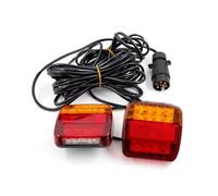 Rear Tail Light 1Set Universal 12V 16 LED Rear Towing Trailer Tail Light 10m Cable 7 Pin Brake Stop License Number Plate Lamp Lights Trailer Tail Lights Led