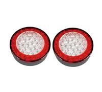 Rear Tail Light 2Pcs E4 95mm Truck Round Tail Lights 12V Red Amber LED Lamp For Trailer Lorry Bus Car Stop Turn Signal Back Light Brake Lamp