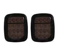 Rear Tail Light 2pcs LED Tail Lights For Jeep For Wrangler TJ CJ Truck Taillight Brake Reverse Turn Signal Light Smoked Len Stop Reverse Rear Brake Outer Side Rear Tail Light(Black)