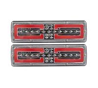 Rear Tail Light Assembly 2Piece Rear Cargo Lights 12V 24V Trailer Tail Light Truck Back Headlights Tractor Taillight Dynamic Turn Signal Brake Rear Lights(24V)