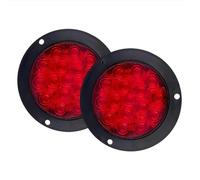 Rear Tail Light Assembly Red Yellow White 1/2Piece 12V 24V 16 LED 4" Round Rear Tail Lights Turn Signal Brake Stop Reverse Lamp For Car Truck Rear Lights(Red 2Piece)