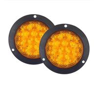 Rear Tail Light Assembly Red Yellow White 1/2Piece 12V 24V 16 LED 4" Round Rear Tail Lights Turn Signal Brake Stop Reverse Lamp For Car Truck Rear Lights(Yellow 2Piece)