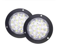 Rear Tail Light Assembly Red Yellow White 1/2Piece 12V 24V 16 LED 4" Round Rear Tail Lights Turn Signal Brake Stop Reverse Lamp For Car Truck Rear Lights(White 2Piece)