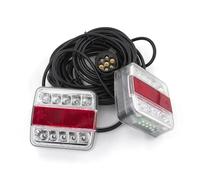Rear Tail Light Lamp Lenses 1 Set 12V 10m Rear Towing Tail Light 18 LED Trailer 7 Pin Universal Brake Stop License Number Plate Reflector Waterproof