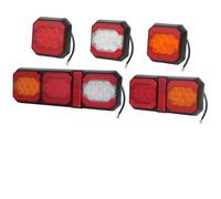 Rear Tail Light Lens Square LED Tail Light Truck 12 24V Rear Bumper Brake Indicator Turn Signal Lamp Stop Taillight Red Amber Trailer Lightboard Kits(2pcs Red Yellow)