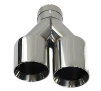 Rear Tail Throat Car Double Outlet Exhaust Pipe Nozzle Decoration Stainless Tail Pipes Muffler(Left In51-Out 101mm)