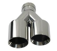 Rear Tail Throat Car Double Outlet Exhaust Pipe Nozzle Decoration Stainless Tail Pipes Muffler(Right In51-Out 101mm)