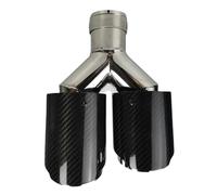 Rear Tail Throat Universal Carbon Fiber Glossy Polishing Car Y Shape Double Exit Exhaust Pipe Muffler Tip(51mm-89mm-Right)