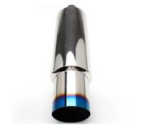 Rear Tail Throat Universal Stainless Steel Exhaust Muffler Tip Tail Pipe Inlet 2.5 Inch Outlet 4 Inch(Burn Blue)
