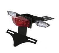 Rear Tail Tidy LED Tail Light Turn Signal Indicator Compatible with Light Bee Segway License Plate Holder Bracket Electric motorbike Ebike (Red-Clear)