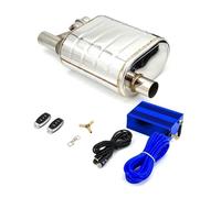 Rear Tailpipe 2"/2.5"/2.75"/3'' Inch Exhaust Muffler With Dump Vacuum Valve Stainless Steel Exhaust Cutout Remote Control Set Car Exhaust Tailpipe(76MM Left with Pump)