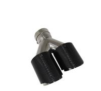 Rear Tailpipe Car Muffler Tip Y Shape Double Exit Exhaust Pipe Mufflers Nozzle Decoration Universal Stainless Silver Car Exhaust Tailpipe(Right 60mm-101mm)