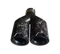 Rear Tailpipe Dual Exhaust Tip Quad Muffler Tip Glossy Black Satin Carbon Fiber Black Exhaust Pipe Tail Exhaust Muffler Tip For BMW Car Exhaust Tailpipe(Right in60mm)
