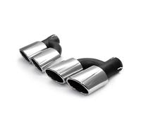 Rear Tailpipe For A4 A5 A6 A7 Exhaust Pipe Tailpipe Modification Upgrade S4 S5 S6 S7 Dual Outlet Tailpipe Silencer Car Exhaust Tailpipe(Silver)