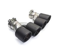Rear Tailpipe For BMW 525i 528i 530i G30 G31 2018+ 5 Series Dual Out Exhaust Tip Carbon Fiber Muffler Tip H Shape Tailpipe Car Exhaust Tailpipe(Carbon Fiber A)