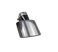 Rear Tailpipe Oval Slanted Carbon Black Exhaust Tips Glossy Muffler Exhaust Tip For Universal Carbon Muffler Pipes Tailpipe Trims Car Exhaust Tailpipe(Inlet 77 Size B)