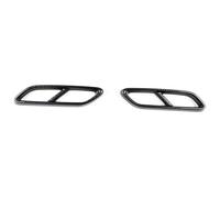 Rear Tip Tail Throat For C-Class W206 2021 2022 2023 Up Side 1 Pair Rear Exhaust Muffler Tail Pipe Cover Trim(Carbon Fiber Style)