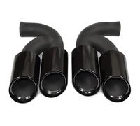 Rear Tip Tail Throat For Cayenne 2011-2014 Exhaust Modification Upgrade Quad Tailpipe 304 Stainless Steel Muffler Tip Nozzle(Black Short)