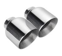 Rear Tip Tail Throat For VW 1/2pcs 63mm-101mm Universal Car Exhaust Muffler Pipe Dual Wall Tips Stainless Steel(2pcs)
