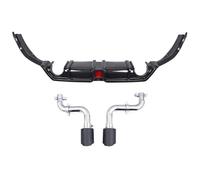 Rear Valance Bumper The Tenth Generation For Civic 2016 2017 2018 2019 2020 Car Rear Bumper Lower Lip Three Segment Spoiler(Bright Black)