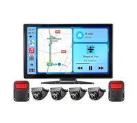 Rear View Camera Backup Wireless Android-Auto 10.1'' Blind Spot Radar Monitor Touch Screen DVR GPS Recorder With Mini AHD1080P Cam