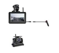 Rear View Camera Solar Wireless Backup Camera 5" Monitor Magnetic HD 1080P Upgrade Auto On/Off Camera Night Vision Rechargeable Rear View Camera Backup Camera