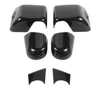 Rear View Cap For Jeep For Wrangler JL For Gladiator JT 2018 2019 2020 2021 2022 2023 2024 Up Car Rearview Mirror Base Decoration Cover Door Wing Mirror Cover(Carbon fiber B)