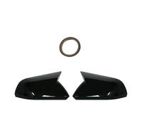 Rear View Cap For Mustang 2015-2022 1 Pair Glossy Black Carbon Fiber Color Rearview Side Mirror Cover Caps Auto Exterior Accessories Door Wing Mirror Cover(No lights Carbon)
