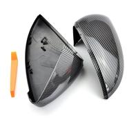 Rear View Cap For VW For GOLF 7 MK7 MK7.5 For GTI R For GTE Rearview Mirror Cover Side Wing Rear View Mirror Case Covers Glossy Black Door Wing Mirror Cover(Carbon Look)