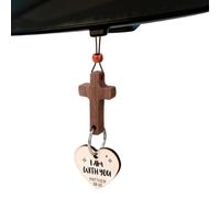 Rear View Cross for Car Mirror Hanging, Rearview Mirror Cross Hanger with Daily Bible Verse Christian Religious Gift Decor Jesus Car Ornament Decoration Accessories for Woman & Man