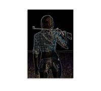 Rear View Girl Holding Model Hunting Rifle in The Wild Poster Poster Vintage Art, Wall Canvas, Decoration Aesthetic, Living Room, Kids Room Dormitory, Cafe, Bathroom, Suitable for Bedroom, Gym, Cool C