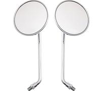 Rear View Mirror 10mm Motorcycle Scooter Round Moped Mirrors for Honda CB 350 450 Suzuki Kawasaki/Universal M10 Chrome Motorcycle Rearview Mirror Bike Bicycle Ebike Side Mirrors for Handlebars