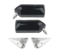 Rear View Mirror 2psc Universal Retro Car Rearview Side Mirror Craft Square F1 Style With Blue Mirror Metal Bracket Compatible With(black)