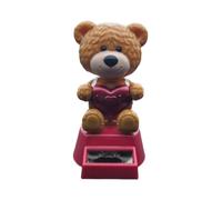 Rear View Mirror Accessories, Bear Solar Powered Shaking Head Figurines, Animal Desk Accessories, Car Ornaments for Dashboard, Workplace, Table Decoration, 4.33x1.97 Inches