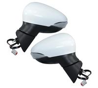 Rear View Mirror Assembly 6 Wires Side Door Mirror Assembly For Fiesta MK7 2013-2017 White Heated 10 Hole Jack Wing Mirror Accessories Rearview Side Mirror Assy(1pair)