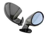 Rear View Mirror Assembly Car Racing Side Wing Mirror Universal Left+ Right For Classic Retro Bullet Kit California Style CARBON Pattern Rearview Wing Mirror Assembly(Blue Carbon)