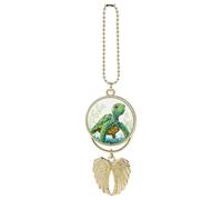 Rear View Mirror Car Charms Cars Hanging Pendant Cartoon Turtle Pattern Car Pendant Rearview Mirror Hanging Ornament Cars Hanging Accessories for Women Men Auto Decoration Golden