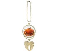 Rear View Mirror Car Charms Cars Hanging Pendant Fall Pumpkin Car Pendant Rearview Mirror Hanging Ornament Cars Hanging Accessories for Women Men Auto Decoration Golden