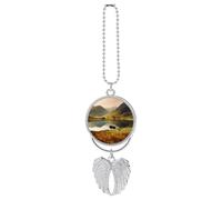 Rear View Mirror Car Charms Cars Hanging Pendant Lake District National Park Car Pendant Rearview Mirror Hanging Ornament Cars Hanging Accessories for Women Men Auto Decoration Silver