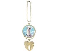 Rear View Mirror Car Charms Cars Hanging Pendant Llama Car Pendant Rearview Mirror Hanging Ornament Cars Hanging Accessories for Women Men Auto Decoration Golden