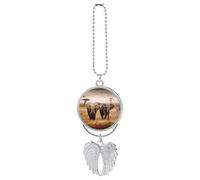 Rear View Mirror Car Charms Cars Hanging Pendant Wild Animals Elephants Car Pendant Rearview Mirror Hanging Ornament Cars Hanging Accessories for Women Men Auto Decoration Silver