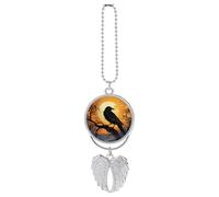 Rear View Mirror Charm Car Interior Pendant Car Accessories Crow Decoration Hanging Ornaments for Women Men