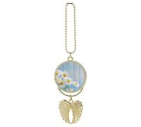 Rear View Mirror Charm Car Interior Pendant Car Accessories Elegant Spring Daisy Flowers Decoration Hanging Ornaments for Women Men