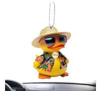 Rear View Mirror Charm, Duck Car Ornament - Car Reversing Mirror Accessories 2D Acrylic Yellow Duck Pendant Cute Animal Magic for Women Men Children Bag Backpack Pendant