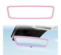 Rear View Mirror Cover,Silicone Car Rearview Mirror Protector Frame for Tesla Model 3/Y/X/S (2014-2024), Edge Protective Trim Cover Automotive Interior Trim Accessories (Pink)