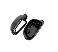 Rear View Mirror Covers Cap For Audi A4 A5 B8 A3 8P A6 C6 Q3 2pcs Replacement ABS Carbon Fiber 2009-2015(Bright black A pair)