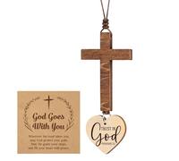 Rear View Mirror Cross - Christian Bible Verse Pendant | Jesus Car Decorations, for Men Driver Vehicle Truck SUV Rearview Mirror Interior Decoration