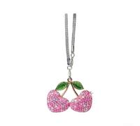 Rear View Mirror Pendant Rhinestone Clay Car Decor(Pink)